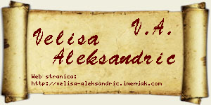 Veliša Aleksandrić vizit kartica